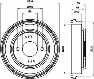 HELLA PAGID 8dt355301981 -  Тормозной барабан